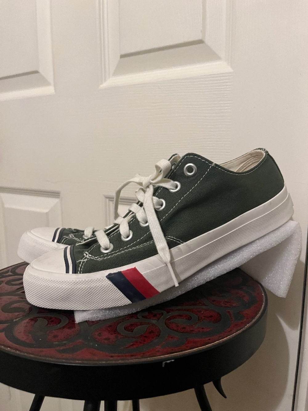 RETRO PRO-Keds Royal Lo Sneaker Classic Basketball Red/Blue Power-Stripe Olive - Picture 4 of 9
